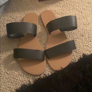 Basic black flip flops